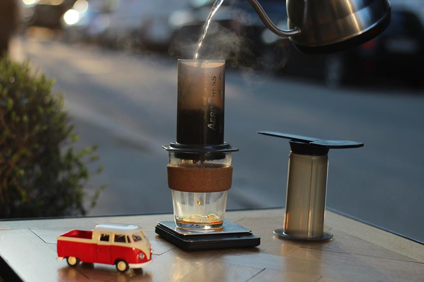 brewing coffee with aeropress